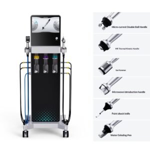 Professional Hydro Dermabrasion Machine 6-in-1 Oxygen Jet LCD Touch Screen Facial Machine for Deep Pore Cleaning Acne Removal