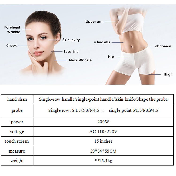 2 in 1 HIFU Anti-Wrinkle Facial Lifting Skin Tightening Body Sliming Skincare Beauty Machine - Image 4