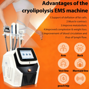 4 Handles Cryolipolysis EMS Pads Velashape Vibration Massager Belt Cellulite Slimming Beauty Machine for Fat Freezing Weight Loss Belly Fat Burning