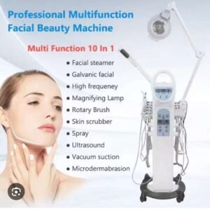 9-in-1 Multifunctional High Frequency Ultrasonic Vacuum Oxygen Peeling Diamond Skin Tightening Anti Wrinkle Face Care Facial Beauty Machine with Steamer