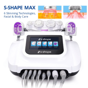 S-SHAPE MAX 5-in-1 40K Cavitation Slimming Machine with RF EMS Vacuum Suction and 650nm Laser Pads for Deep Fat Dissolving Face Lifting and Body Shaping